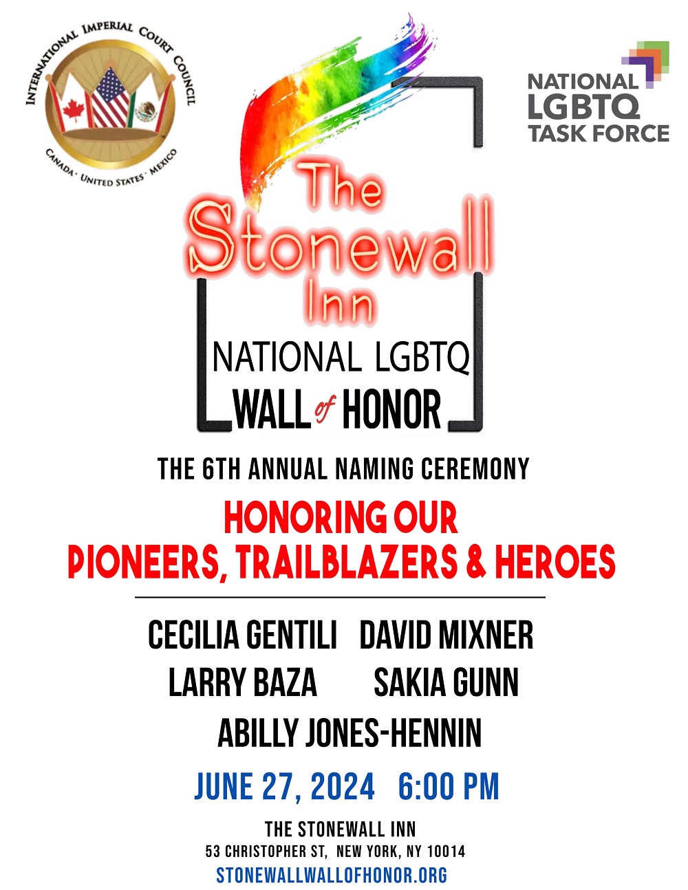Stonewall Wall of Honor 2024